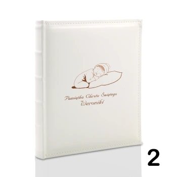 Album na chrzest, wklejany, 60 kremowych stron, personalizowany, 12 wzorów